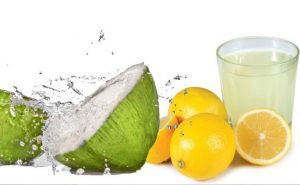 baking soda lemon coconut water