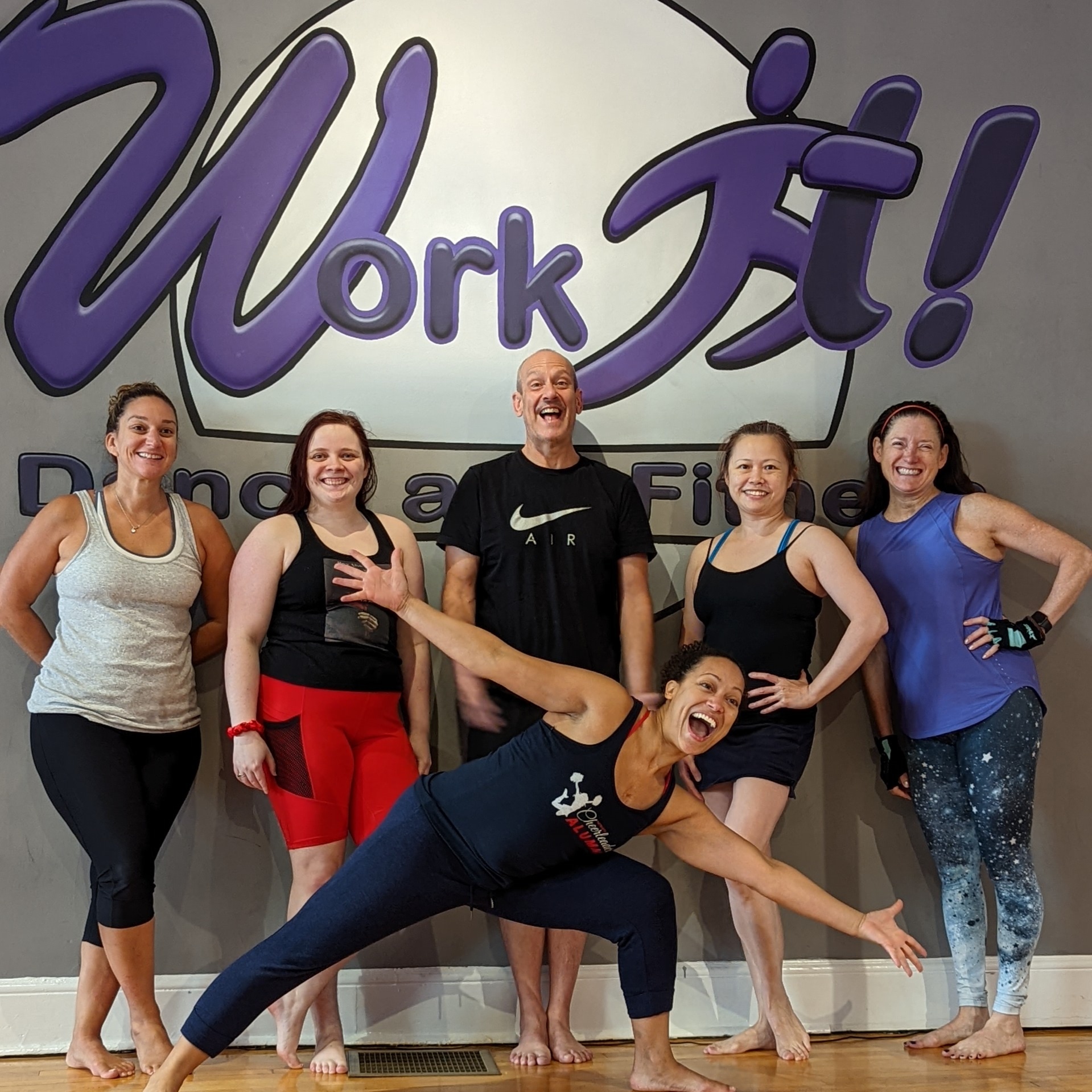 Friends celebrating together at Work It Dance and Fitness
