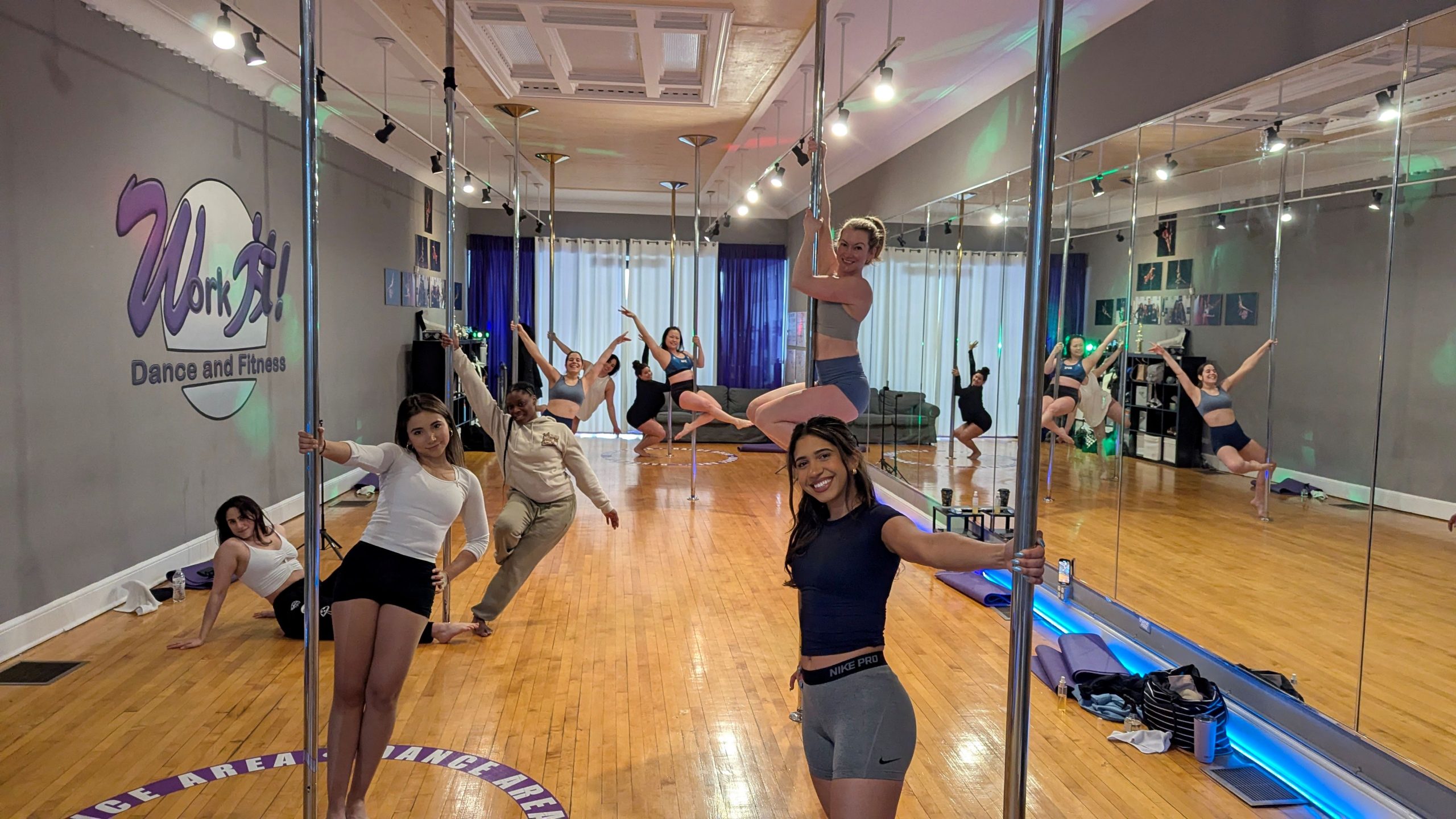 Michelle with members of the Work It Dance and Fitness community